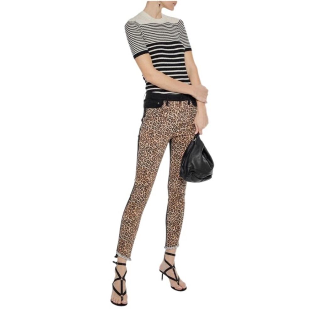 Alice + Olivia Leopard and Black Jeans Size 25 NWT